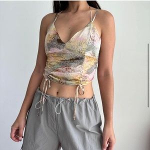 Topshop TieDye Crop Halter Top